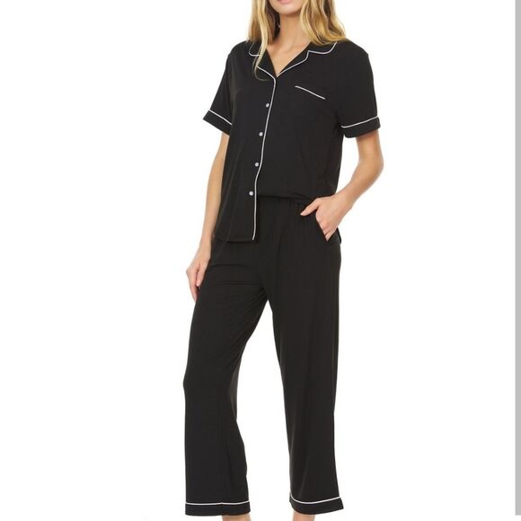 NWT Flora Black Pajama Pant Set - Picture 1 of 11